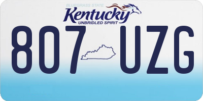 KY license plate 807UZG