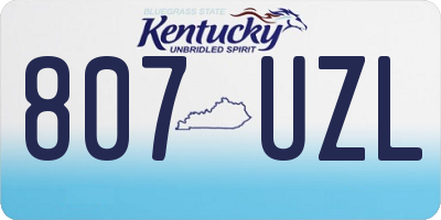 KY license plate 807UZL