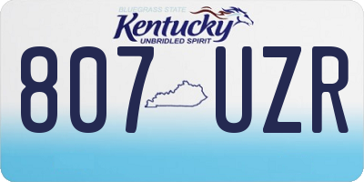 KY license plate 807UZR