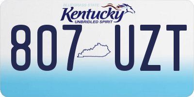 KY license plate 807UZT