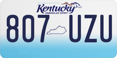 KY license plate 807UZU