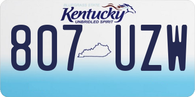 KY license plate 807UZW