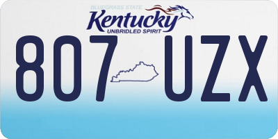 KY license plate 807UZX