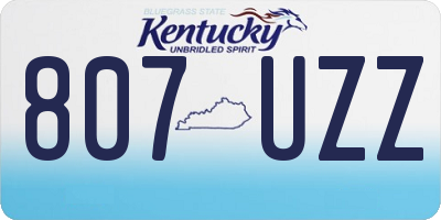 KY license plate 807UZZ