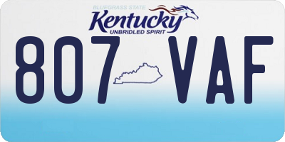 KY license plate 807VAF
