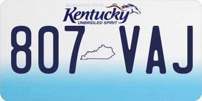 KY license plate 807VAJ