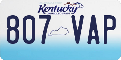 KY license plate 807VAP