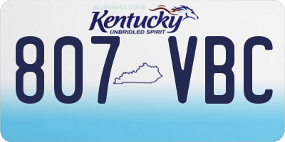 KY license plate 807VBC