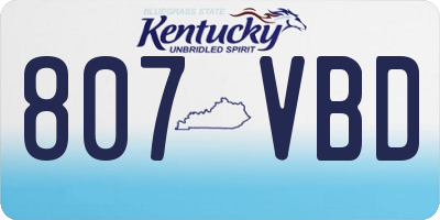 KY license plate 807VBD