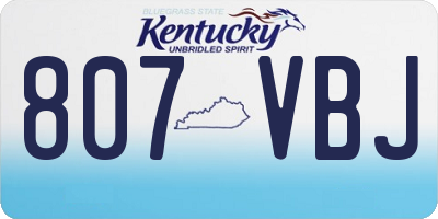 KY license plate 807VBJ