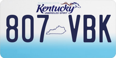 KY license plate 807VBK