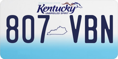 KY license plate 807VBN