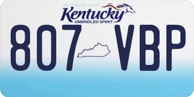 KY license plate 807VBP