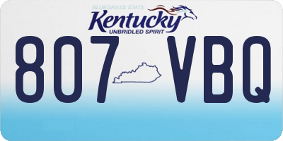 KY license plate 807VBQ