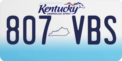 KY license plate 807VBS
