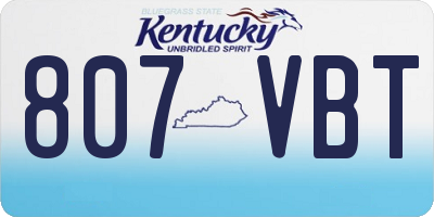 KY license plate 807VBT