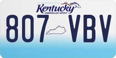 KY license plate 807VBV