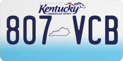 KY license plate 807VCB