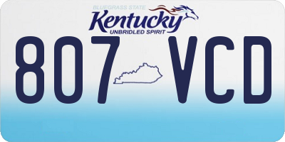 KY license plate 807VCD