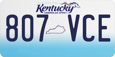 KY license plate 807VCE