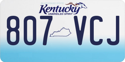 KY license plate 807VCJ