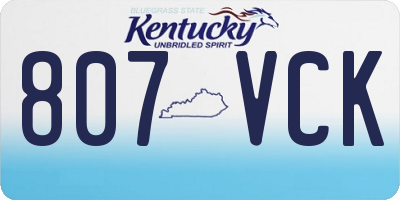 KY license plate 807VCK