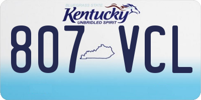 KY license plate 807VCL