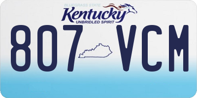 KY license plate 807VCM