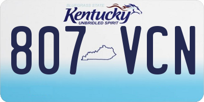 KY license plate 807VCN