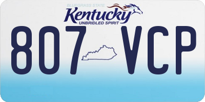 KY license plate 807VCP