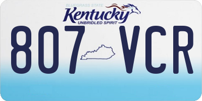 KY license plate 807VCR