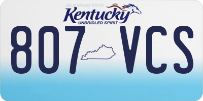 KY license plate 807VCS