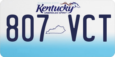 KY license plate 807VCT