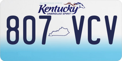 KY license plate 807VCV