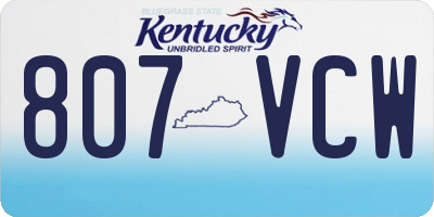 KY license plate 807VCW