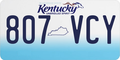 KY license plate 807VCY