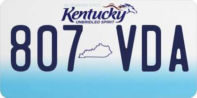 KY license plate 807VDA