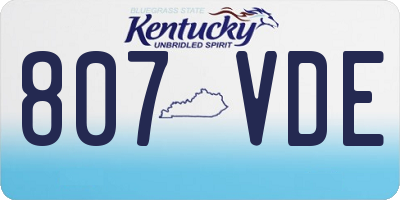 KY license plate 807VDE