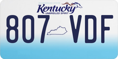 KY license plate 807VDF