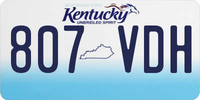 KY license plate 807VDH