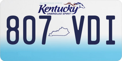 KY license plate 807VDI