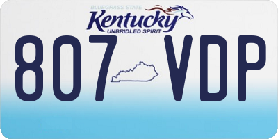 KY license plate 807VDP