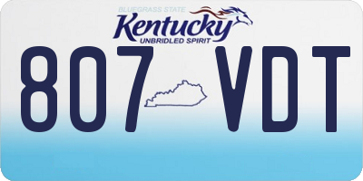 KY license plate 807VDT