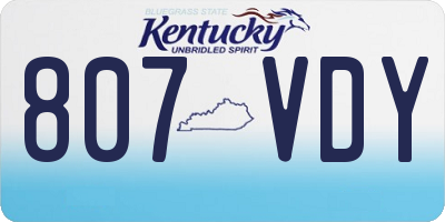 KY license plate 807VDY