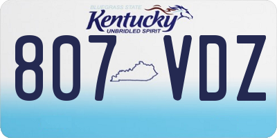 KY license plate 807VDZ
