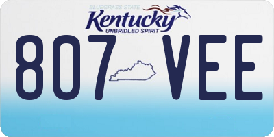 KY license plate 807VEE