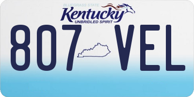 KY license plate 807VEL