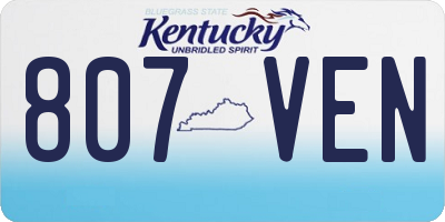 KY license plate 807VEN