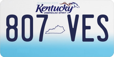 KY license plate 807VES