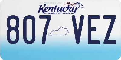 KY license plate 807VEZ